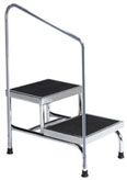 Medical Step Stool with handrail and 600 lb. weight capacity
